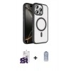 MARSİLYAN™- iPhone 16 Pro Max Kılıf Kıvılcım Prime - Siyah Joko Magic 5D Cam + Siyah Bilvis Titan Kamera Lens