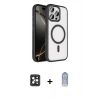 MARSİLYAN™- iPhone 16 Pro Max Kılıf Kıvılcım Prime - Siyah Joko Magic 5D Cam + PVD Metal Kamera Lens - SH