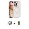 MARSİLYAN™- iPhone 16 Pro Max Kılıf Kıvılcım Prime - Siyah Joko Magic 5D Hayalet Cam + Pers Alüminyum Kamera Lens - GI