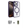 MARSİLYAN™- iPhone 16 Pro Max Kılıf Kıvılcım Prime - Siyah Joko Magic 5D Hayalet Cam + Pers Alüminyum Kamera Lens - GI