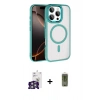 MARSİLYAN™- iPhone 16 Pro Max Kılıf Kıvılcım Prime - Siyah Joko Magic 5D Hayalet Cam + Gümüş Bilvis Titan Kamera Lens