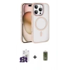 MARSİLYAN™- iPhone 16 Pro Max Kılıf Kıvılcım Prime - Siyah Joko Magic 5D Hayalet Cam + Gümüş Bilvis Titan Kamera Lens