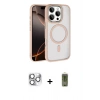 MARSİLYAN™- iPhone 16 Pro Max Kılıf Kıvılcım Prime - Siyah Joko Magic 5D Hayalet Cam + Pers Alüminyum Kamera Lens - GS