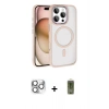 MARSİLYAN™- iPhone 16 Pro Max Kılıf Kıvılcım Prime - Siyah Joko Magic 5D Hayalet Cam + Pers Alüminyum Kamera Lens - GS