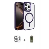 MARSİLYAN™- iPhone 16 Pro Max Kılıf Kıvılcım Prime - Siyah Joko Magic 5D Hayalet Cam + Pers Alüminyum Kamera Lens - GS