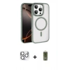 MARSİLYAN™- iPhone 16 Pro Max Kılıf Kıvılcım Prime - Siyah Joko Magic 5D Hayalet Cam + Pers Alüminyum Kamera Lens - GS