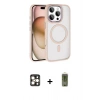 MARSİLYAN™- iPhone 16 Pro Max Kılıf Kıvılcım Prime - Siyah Joko Magic 5D Hayalet Cam + PVD Metal Kamera Lens - GD