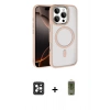 MARSİLYAN™- iPhone 16 Pro Max Kılıf Kıvılcım Prime - Siyah Joko Magic 5D Hayalet Cam + PVD Metal Kamera Lens - SH