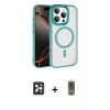 MARSİLYAN™- iPhone 16 Pro Max Kılıf Kıvılcım Prime - Siyah Joko Magic 5D Hayalet Cam + PVD Metal Kamera Lens - SH
