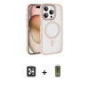 MARSİLYAN™- iPhone 16 Pro Max Kılıf Kıvılcım Prime - Siyah Joko Magic 5D Hayalet Cam + PVD Metal Kamera Lens - SH