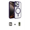 MARSİLYAN™- iPhone 16 Pro Max Kılıf Kıvılcım Prime - Siyah Joko Magic 5D Hayalet Cam + PVD Metal Kamera Lens - GD