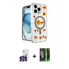MARSİLYAN™- iPhone 16 Pro Max Kılıf Kozmos Doku - Şeffaf 360 Full Body Arka Koruyucu + Bilvis Titan Kamera Lens - GS