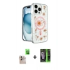 MARSİLYAN™- iPhone 16 Pro Max Kılıf Kozmos Doku - Şeffaf 360 Full Body Arka Koruyucu + Raze Metal Kamera Lens - NLGY