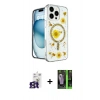MARSİLYAN™- iPhone 16 Pro Max Kılıf Kozmos Doku - Şeffaf 360 Full Body Arka Koruyucu + Bilvis Titan Kamera Lens - TMGI
