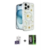MARSİLYAN™- iPhone 16 Pro Max Kılıf Kozmos Doku - Şeffaf 360 Full Body Arka Koruyucu + Bilvis Titan Kamera Lens - TMGI