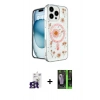 MARSİLYAN™- iPhone 16 Pro Max Kılıf Kozmos Doku - Şeffaf 360 Full Body Arka Koruyucu + Bilvis Titan Kamera Lens - TMGI