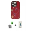 MARSİLYAN™- iPhone 16 Pro Max Kılıf Kozmos Doku - Şeffaf Pasifik Cam Ekran Koruyucu + Raze Metal Kamera Lens - SH