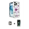 MARSİLYAN™- iPhone 16 Pro Max Kılıf Kozmos Doku - Siyah 360 Mat Full Body Arka Koruyucu + PVD Metal Kamera Lens - GD