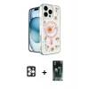 MARSİLYAN™- iPhone 16 Pro Max Kılıf Kozmos Doku - Siyah 360 Mat Full Body Arka Koruyucu + PVD Metal Kamera Lens - GD