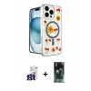 MARSİLYAN™- iPhone 16 Pro Max Kılıf Kozmos Doku - Siyah 360 Mat Full Body Arka Koruyucu + Bilvis Titan Kamera Lens - TMGI
