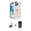 MARSİLYAN™- iPhone 16 Pro Max Kılıf Kozmos Doku - Siyah 360 Mat Full Body Arka Koruyucu + Bilvis Titan Kamera Lens - TMGI