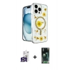 MARSİLYAN™- iPhone 16 Pro Max Kılıf Kozmos Doku - Siyah 360 Mat Full Body Arka Koruyucu + Bilvis Titan Kamera Lens - TMGI