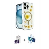 MARSİLYAN™- iPhone 16 Pro Max Kılıf Kozmos Doku - Siyah 3D Antistatik Cam Ekran Koruyucu + Bilvis Titan Kamera Lens - TMGI