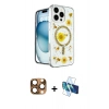 MARSİLYAN™- iPhone 16 Pro Max Kılıf Kozmos Doku - Siyah 3D Antistatik Cam Ekran Koruyucu + Pers Alüminyum Kamera Lens - CLTM