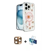 MARSİLYAN™- iPhone 16 Pro Max Kılıf Kozmos Doku - Siyah 3D Antistatik Cam Ekran Koruyucu + Pers Alüminyum Kamera Lens - CLTM