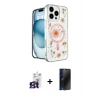 MARSİLYAN™- iPhone 16 Pro Max Kılıf Kozmos Doku - Siyah 3D Antistatik Hayalet Cam Ekran Koruyucu + Bilvis Titan Kamera Lens - TMGI