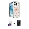 MARSİLYAN™- iPhone 16 Pro Max Kılıf Kozmos Doku - Siyah 3D Antistatik Hayalet Cam Ekran Koruyucu + Bilvis Titan Kamera Lens - SH