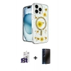 MARSİLYAN™- iPhone 16 Pro Max Kılıf Kozmos Doku - Siyah 3D Antistatik Hayalet Cam Ekran Koruyucu + Bilvis Titan Kamera Lens - TMGI