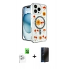 MARSİLYAN™- iPhone 16 Pro Max Kılıf Kozmos Doku - Siyah 3D Antistatik Hayalet Cam Ekran Koruyucu + Raze Metal Kamera Lens - BZ