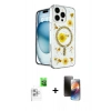 MARSİLYAN™- iPhone 16 Pro Max Kılıf Kozmos Doku - Siyah 3D Antistatik Mat Seramik Nano Ekran Koruyucu + Raze Metal Kamera Lens - BZ