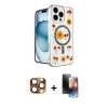 MARSİLYAN™- iPhone 16 Pro Max Kılıf Kozmos Doku - Siyah 3D Antistatik Mat Seramik Nano Ekran Koruyucu + Pers Alüminyum Kamera Lens - CLTM
