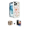 MARSİLYAN™- iPhone 16 Pro Max Kılıf Kozmos Doku - Siyah 3D Antistatik Mat Seramik Nano Ekran Koruyucu + Pers Alüminyum Kamera Lens - CLTM