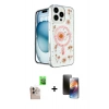 MARSİLYAN™- iPhone 16 Pro Max Kılıf Kozmos Doku - Siyah 3D Antistatik Mat Seramik Nano Ekran Koruyucu + Raze Metal Kamera Lens - NLGY