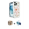 MARSİLYAN™- iPhone 16 Pro Max Kılıf Kozmos Doku - Siyah 3D Antistatik Seramik Nano Ekran Koruyucu + Pers Alüminyum Kamera Lens - CLTM