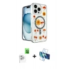 MARSİLYAN™- iPhone 16 Pro Max Kılıf Kozmos Doku - Siyah 3D Antistatik Seramik Nano Ekran Koruyucu + Raze Metal Kamera Lens - BZ