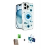 MARSİLYAN™- iPhone 16 Pro Max Kılıf Kozmos Doku - Siyah 3D Antistatik Seramik Nano Ekran Koruyucu + Raze Metal Kamera Lens - CLTM