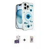 MARSİLYAN™- iPhone 16 Pro Max Kılıf Kozmos Doku - Siyah Bilvis 3D Cam Ekran Koruyucu + Bilvis Titan Kamera Lens - TMGI