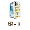 MARSİLYAN™- iPhone 16 Pro Max Kılıf Kozmos Doku - Siyah Bilvis 3D Cam Ekran Koruyucu + Çöl Titanyum Pers Alüminyum Kamera Lens