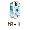 MARSİLYAN™- iPhone 16 Pro Max Kılıf Kozmos Doku - Siyah Bilvis 3D Cam Ekran Koruyucu + Çöl Titanyum Pers Alüminyum Kamera Lens