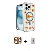MARSİLYAN™- iPhone 16 Pro Max Kılıf Kozmos Doku - Siyah Bilvis 3D Cam Ekran Koruyucu + Çöl Titanyum Pers Alüminyum Kamera Lens