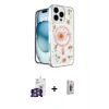 MARSİLYAN™- iPhone 16 Pro Max Kılıf Kozmos Doku - Siyah Bilvis 3D Cam Ekran Koruyucu + Bilvis Titan Kamera Lens - GS