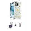 MARSİLYAN™- iPhone 16 Pro Max Kılıf Kozmos Doku - Siyah Bilvis 3D Cam Ekran Koruyucu + Bilvis Titan Kamera Lens - GS