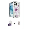 MARSİLYAN™- iPhone 16 Pro Max Kılıf Kozmos Doku - Siyah Bilvis 3D Cam Ekran Koruyucu + Bilvis Titan Kamera Lens - GS