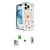MARSİLYAN™- iPhone 16 Pro Max Kılıf Kozmos Doku - Siyah Bilvis 3D Cam Ekran Koruyucu + Raze Metal Kamera Lens - NLGY