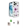 MARSİLYAN™- iPhone 16 Pro Max Kılıf Kozmos Doku - Siyah Bilvis 3D Cam Ekran Koruyucu + Raze Metal Kamera Lens - NLGY