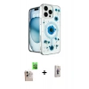 MARSİLYAN™- iPhone 16 Pro Max Kılıf Kozmos Doku - Siyah Bilvis 3D Cam Ekran Koruyucu + Raze Metal Kamera Lens - NLGY